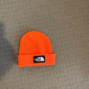 Orange north face hat